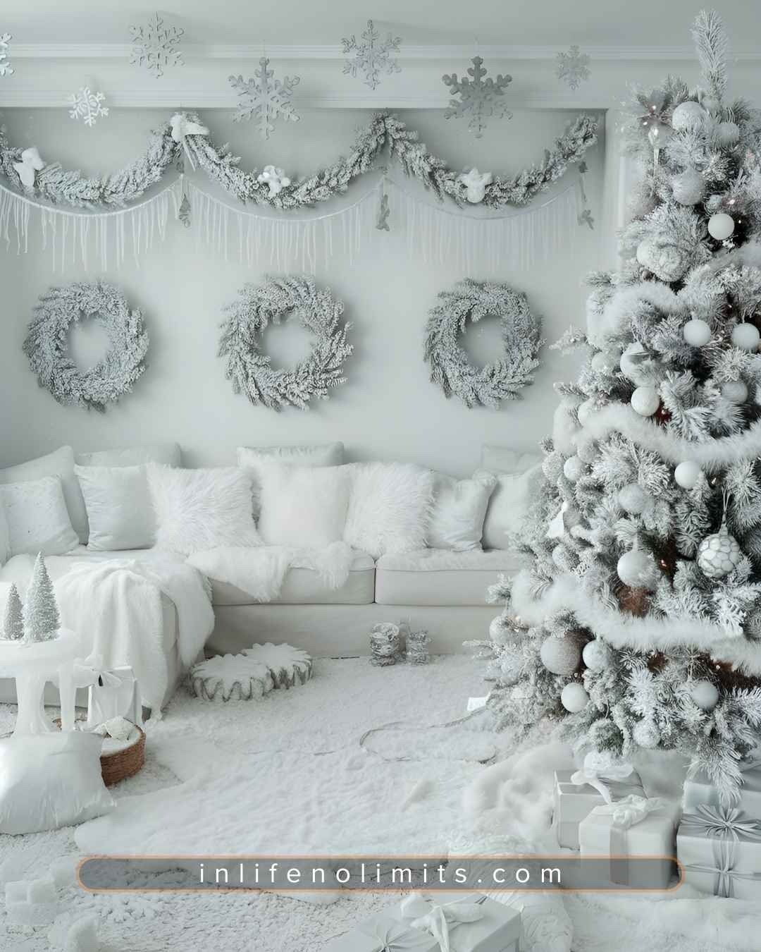 inlifenolimits-shoppingonabudget-12-jolly-christmas-decor-ideas-white-and-silver-christmas-tree-with-decorations-full-white-room-m2WpNrD2nKS7rMyl