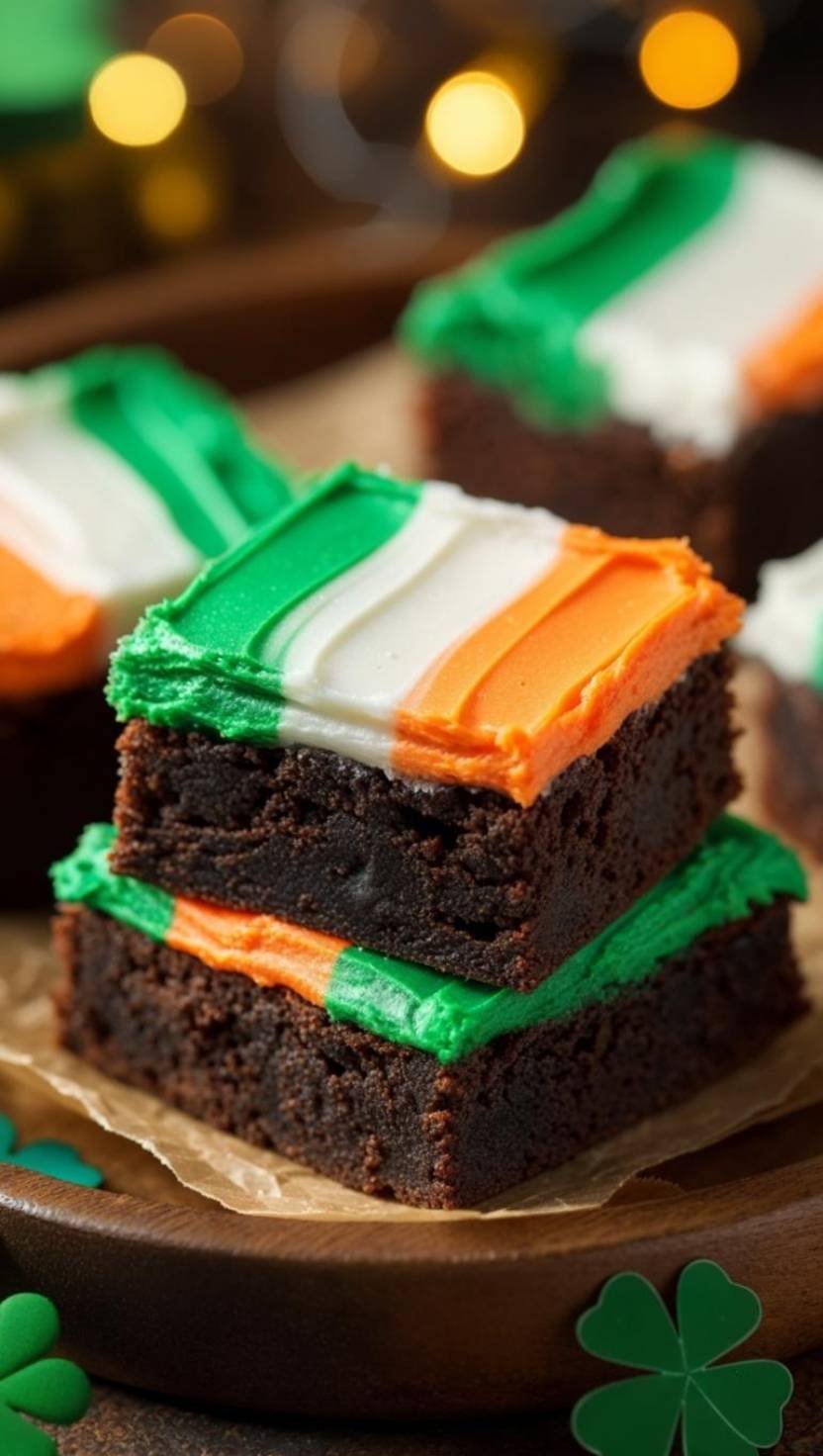 Irish Flag Brownies Irish Flag Brownies