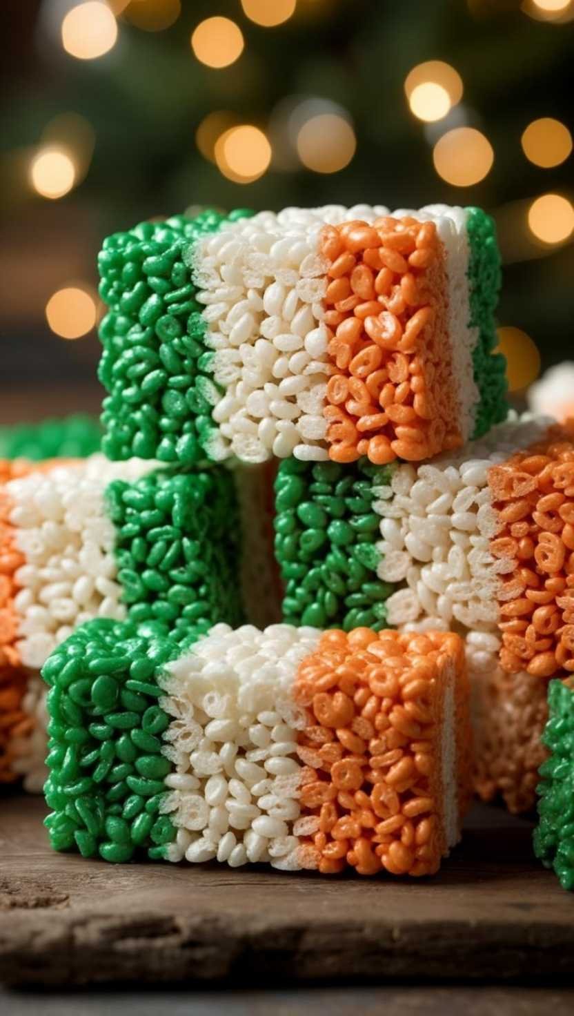 Irish Flag Rice Krispie Treats Irish Flag Rice Krispie Treats